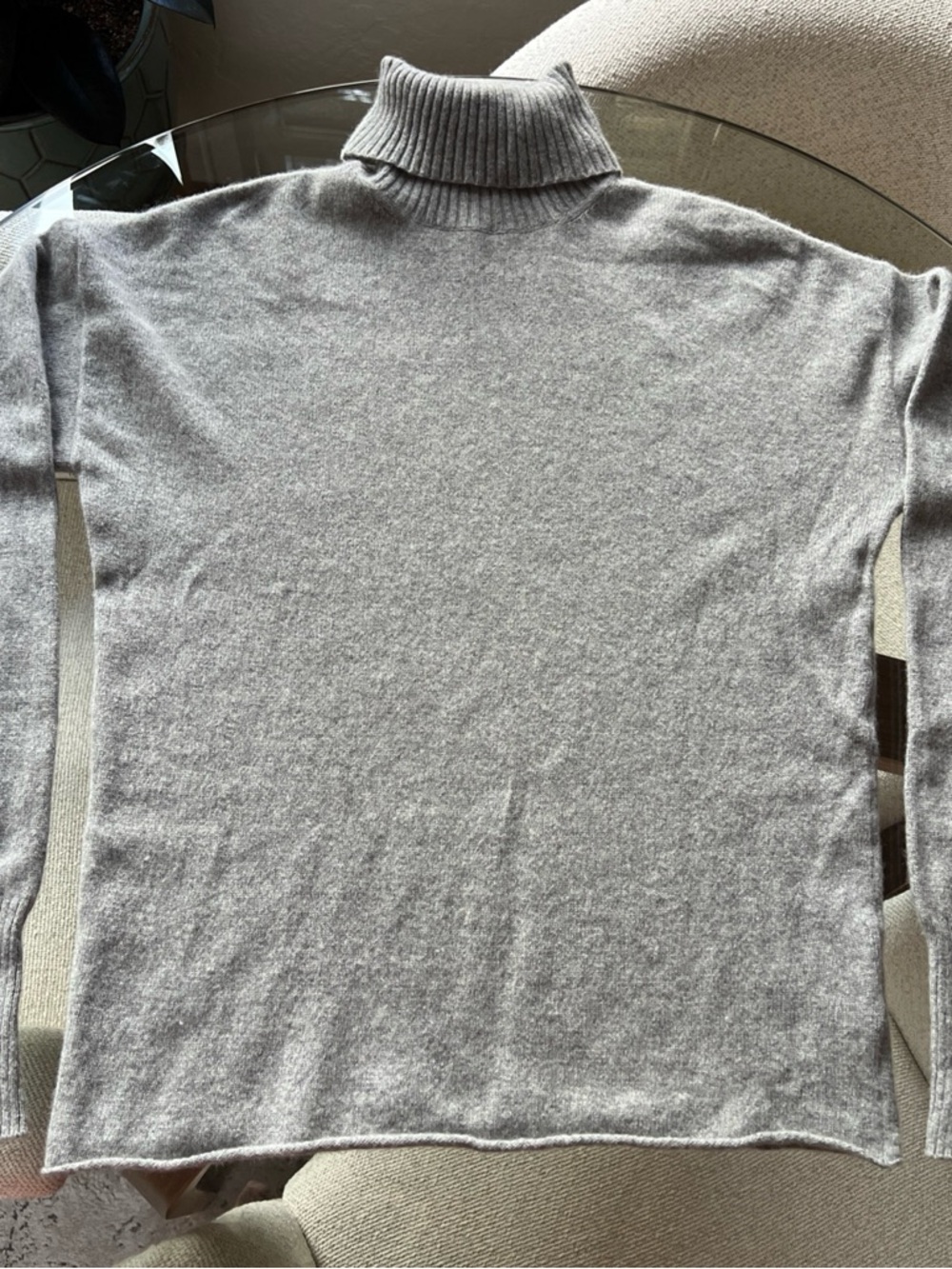 Reformation Jeans Women’s Grey Turtleneck Cashmere-Blend Sweater Size L